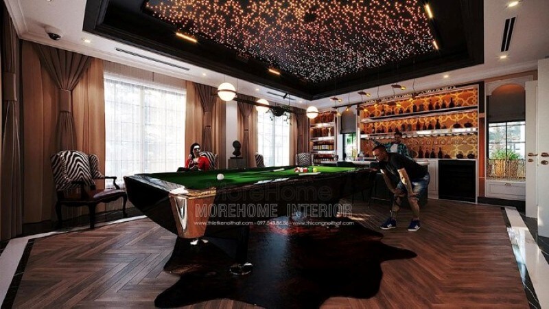 Trang trí nội thất phòng giải trí đẹp, sang trọng, đẳng cấp tại biệt thự cao cấp Hải Phòng. Thiết kế nội thất