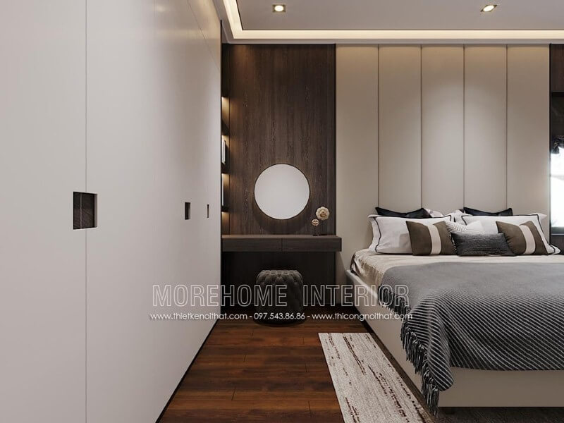 Tủ quần áo gỗ An Cường sơn trắng hiện đại đẹp, sang trọng tạo góc nhìn ấn tượng cho phòng ngủ. Thiết kế nội thất