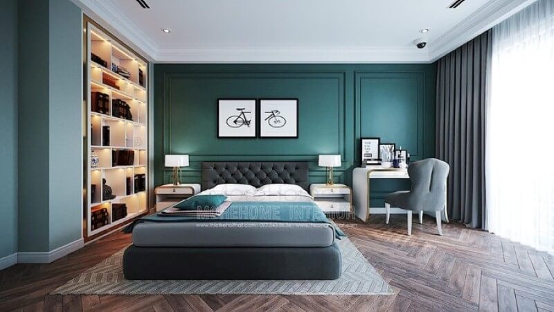 Bộ 2 tranh in canvas hình xe đẹp đẹp tạo điểm nhấn sinh động cho phòng ngủ sắc xanh nổi bật. thiết kế biệt thự