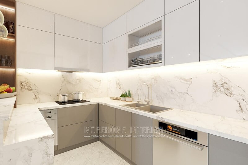 thiết kế nội thất phòng bếp đẹp tại Lào Cai