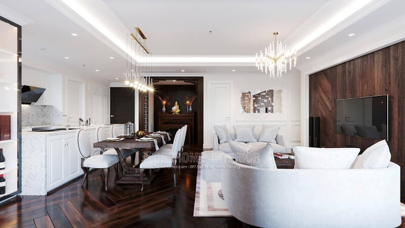 Trang trí nội thất phòng khách chung cư sang trọng và tiện nghi