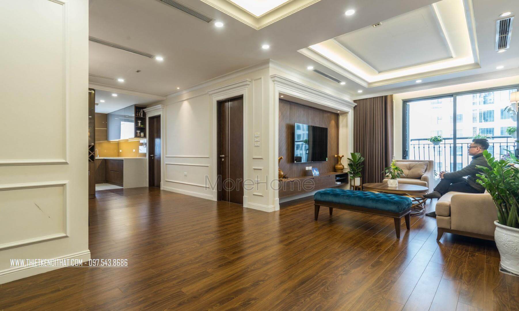 Nâng cấp không gian phòng khách với sàn nhựa giả gỗ cao cấp chung cư An Bình city