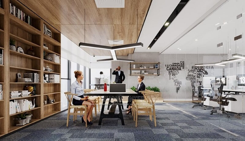 Mẫu thiết kế nội thất văn phòng công ty lũng lô độc đáo tại Skylight Minh Khai Hà Nội