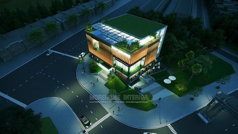 Thiết kế tòa nhà cho thuê làm văn phòng theo phong cách hiện đại tại tp Vinh