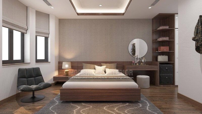 Không cần phải có một phòng ngủ vuông vắn, bạn vẫn có thể tạo ra một không gian thư giãn bằng cách sử dụng một chiếc ghế thư giãn êm ái và luôn có những ánh sáng tự nhiên thông qua 2 cửa sổ. Đó là một nguồn sinh khí tinh túy từ thiên nhiên.